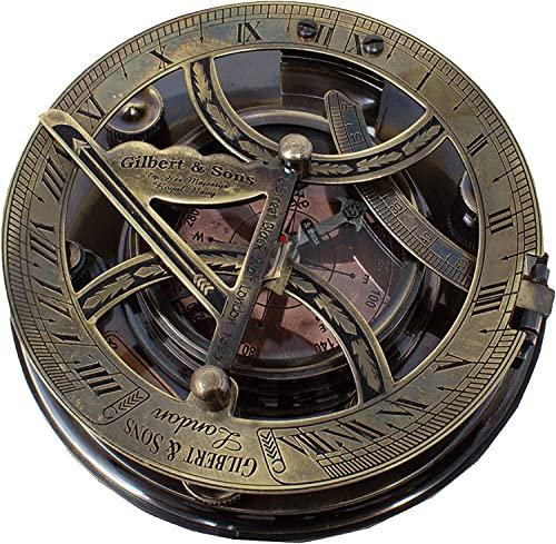 WOANIN Taufzirkel, Taufgeschenk, 12,7 cm großer Sonnenuhr-Kompass, Taufgeschenk Jungen, Taufgeschenk Mädchen, gravierter Kompass, personalisierter Ruhestandskompass (personalisiert)