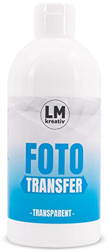 Foto Transfer Medium 500 ml zum einfachen Übertragen von Laserausdrucken, Laserkopien, Zeitungsausschnitten und Zeitschriftenbildern auf Holz oder andere Untergründe