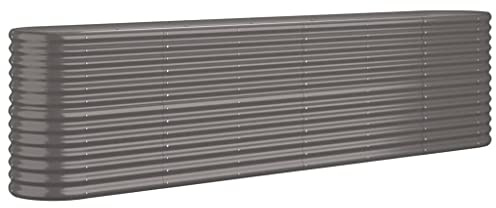 vidaXL Garden Raised Bed Galvanised Steel 260x40x68 cm Grey