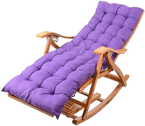 Sun Lounger Garden Chairs Foldable Deck Chair Foldable Portable Easy Chair, Sun Lounger Chair Bamboo Adult Nap with Footrest Massage Roller Cushion Reclining (Color, Blue),Purple