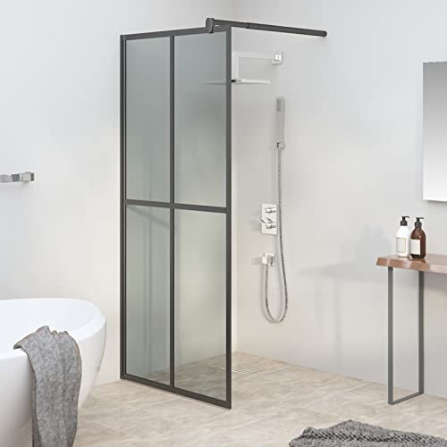 Homgoday Pannello doccia per walk-in doccia a parete per cabina doccia, divisorio doccia, box doccia, design moderno, 80 x 195 cm, vetro di sicurezza scuro