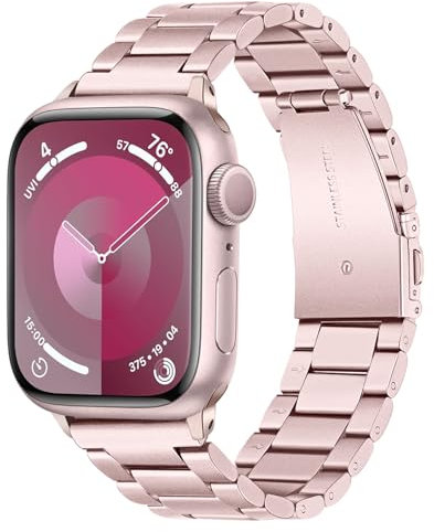 TRUMiRR Ersatz für Apple Watch 10 42mm/9 8 7 41mm/SE(2.Generation) 40mm, Mesh Gewebte Edelstahl Uhrenarmband Metall für iWatch SE Series 10 9 8 7 6 5 4 3 2 1
