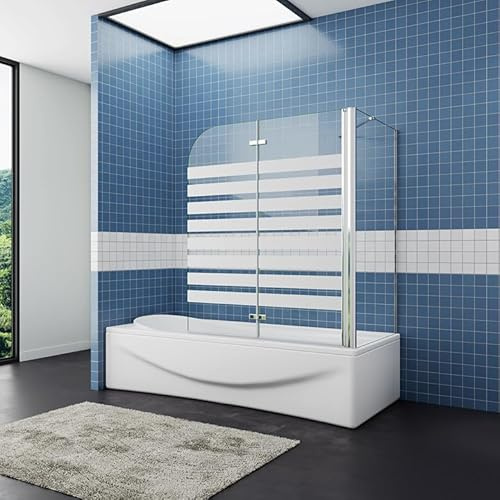 Aica Sanitär Badewannenaufsatz mit NANO Badewannenfaltwand 6mm Duschwand für Badewanne Eck
