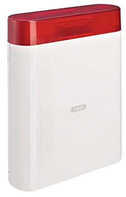 ABUS AZSG10001 Draht-Außensirene – 110 dB Alarmsignal mit rotem Blitzlicht für Alarmanlagen – wetterfestes Gehäuse mit Sabotageschutz, 12 V, für außen, optisch-akustischer Signalgeber