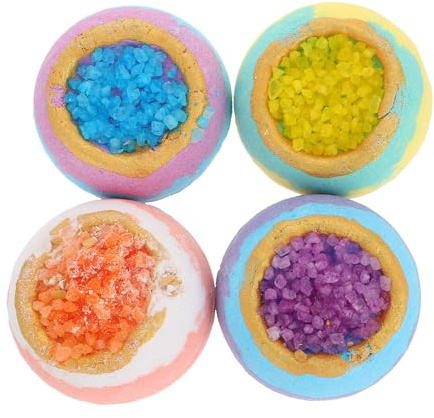 minkissy 4stücke Badebomben Mit Ätherischen Ölen Natürliche Badekugeln Für Entspannendes Bad Pro Kugel Für Wellness Und Badespaß Zuhause Geschenkset Für Frauen Und Freunde