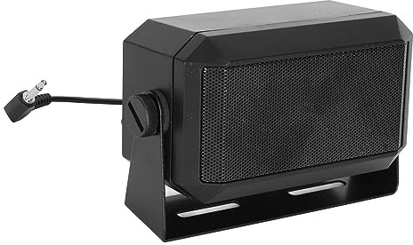 Bewinner Externer Autoradio-Lautsprecher, Lauter Klang, 5 W, Kompakter Rechteckiger Lautsprecher mit 3,5-mm-Stecker, Schrauben, für CB-Amateurfunk-Mobilfunkgerät