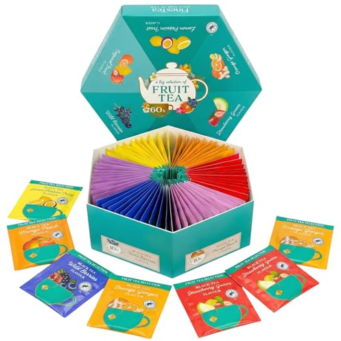 MIJOMA Teegeschenk Exquisite Fruchtaromen Schwarztee Kollektion, Geschenkbox mit 60 Teebeuteln, Vielfältige Aromen, Rainforest Certified