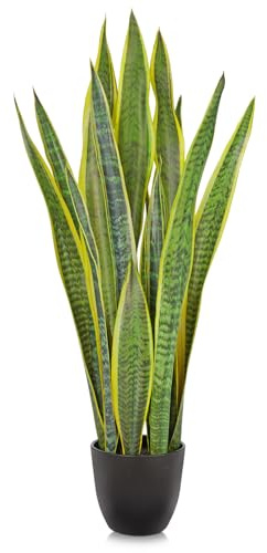 Oairse Sansevieria konstväxt stor konstgjord ormväxt 73 cm vardagsrum växt inomhusväxter för inredning utomhus konstgjord växt för hem trädgård kontorsdekoration
