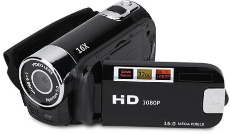 Denash Video Camera Camcorder, Full HD 1080P Vlogging Camera Recorder, Handheld Digital Camcorders with 270° Rotatable 2.7inch Color Screen for Adults, Kids and Beginners (Black)