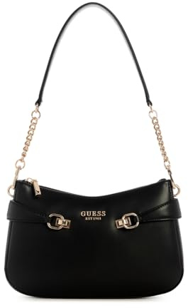GUESS Damen Lorelei Top Zip Umhängetasche, Schwarz