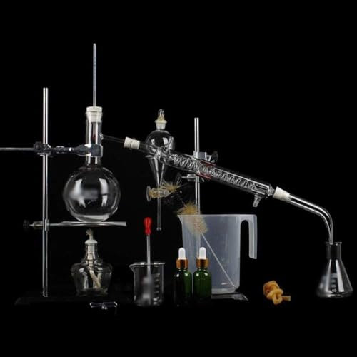 ASerZenith Équipement d'enseignement de Chimie expérimentale Unité de Distillation complète Unité de Purification Tube à condensateur serpentin Décanteur Verrerie
