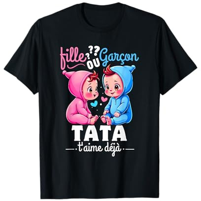 Cadeau Gender Reveal Tata Parti Révélation du Sexe bébé T-Shirt