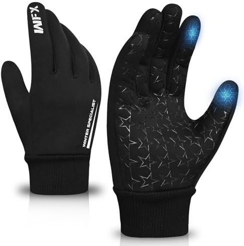 WFX Gants d’hiver pour enfants, gants thermiques antidérapants tactiles pour garçons pour la course, la randonnée, les sports de ski et la marche en plein air, gants de cyclisme coupe-vent et chauds
