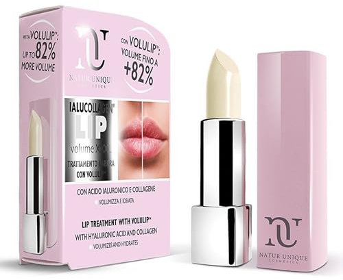 Natur Unique - IALUCOLLAGEN LIP VOLUME XXXL Volume | Trattamento Rimpolpante con Acido Ialuronico e Collagene| Lip Plumper, Rimpolpante Labbra, Idratante Labbra | Made In Italy | 4.2ML