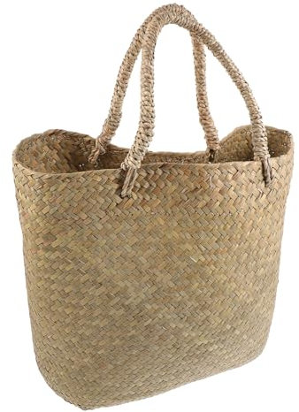 Yardenfun Handgewebter Blumenkorb Aus Naturmaterial Tragbarer Aufbewahrungskorb Für Gartenarbeit Geflochtener Handkorb in Khaki Vielseitiger Pflanzenbehälter Für Zuhause Modisches Design