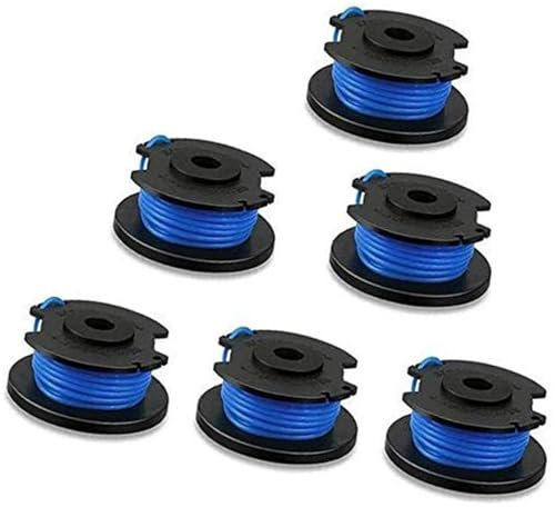 XEBRAD String Trimmer Replacement Spool Line, 0.065 Autofeed Replacement Spools, for Ryobi, One+ AC14RL3A 18V, 24V, 40V, Cordless String Trimmer Weed Eater Spools Line (6 Pack Spools) Garden Lawn Mow