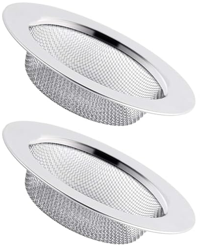 Stainless Steel Bathroom Shower Hair Filter Catcher Drain Cover,Bathroom Sink Stopper,Hair Catcher,Dishwasher Safe,for Kitchen Sink, Bathroom, Bathtub, Wash Basin(Pack of 2,Inner Diameter 4.5cm)