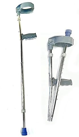 Muletas para caminar, muletas plegables para antebrazo, aluminio ligero, altura ajustable, puño ergonómico, ayuda médica para caminar para mujeres y hombres