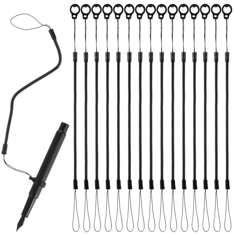 Hpmjz 15 Pcs Elastic Pen Lanyard Tablet Pen Leash Retractable Pens Holder | Silicone Anti Lose Pens Leash, Stylus Tether Keychain, for Tethering Stylus to Touchscreen