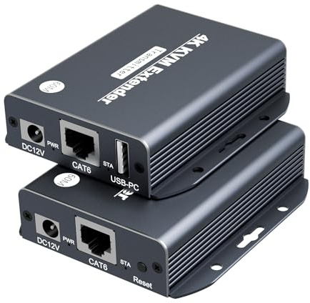 4K HDMI KVM USB extender su CAT 5e/6/7 cable - 4K@60Hz 60M/196Ft HDMI su Ethernet extender - Supporto Loop out, HDCP 2.2, POC, EDID