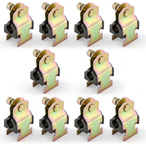 Lingvee 10 Pack Cushion Strut Clamp, Zinc-plated Pipe Clamp for Mounting Copper Piping, Pex Pipe, Cvpc Tubing, Easy Installation with Bolts and Nuts(5/8 Od)