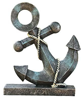 Rmdusk Figura de Ancla de Resina de 8.5 Pulgadas de Alto, decoración náutica, Modelo de Ancla, Adorno para el hogar, jardín, Bar, decoración de Mesa para Interiores y Exteriores