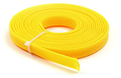 Othmro Manchon de câble tressé flexible et extensible en PET de 2,7 m de large, 10 mm de large, protège la TV, l'audio, les câbles PC contre les animaux de compagnie qui mâchent