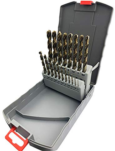 NORTOOLS Cobalt Drill Bit Set,19 PCS(1.0mm-10.0mm) Drill Bit Sets Hss-G M35 Cobalt 5% DIN338 Metal Drill Set for Stainless Steel,Hard Metal, Cast Iron with Storage Box