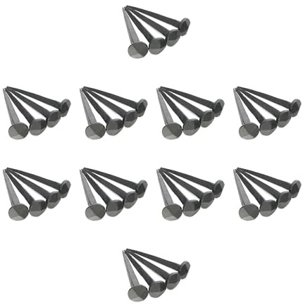40 clavos de hierro negro con cabeza redonda rústica y forjados a mano hechos a mano tradicionales de 20 mm/75 mm, clavos decorativos para muebles de puerta