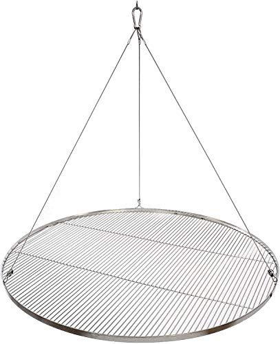 80 cm Grillrost Edelstahl für Schwenkgrill 3 Bein BBQ Grillstab 4 mm Rost mit Seil 10 mm Stababstand