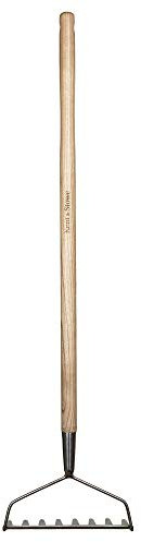 Kent & Stowe Kinder-Gartenrechen – leichte Garten-Harke für Kinder aus Edelstahl, kleines Gartengerät mit Stiel aus Eschenholz, Länge: 84 cm