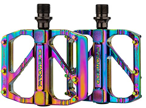 Fahrradpedale, Pedale für Mountainbike, BMX, Straße, Radfahren, flache Pedale, rutschfest, aus Aluminiumlegierung, flach, Form 3 versiegelte Lager, bunt