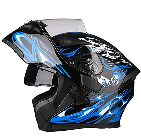 DOT/ECE-Zugelassener Modularer Motorradhelm Modulare Integralhelm Für Moto Integral-Motorradhelm Klapphelm Mit Doppelter Sonnenblende Anti-Fog-Integralhelm P,XXXL