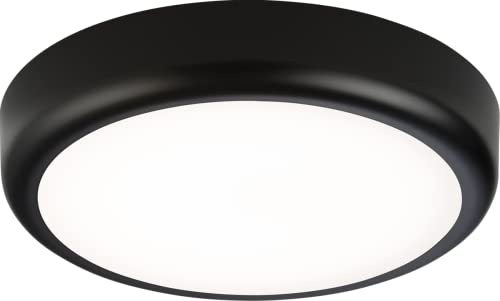 Knightsbridge LED Bathroom IP65 9W CCT Adjustable Wall or Ceiling mounting Bulkhead Fitting with Black Trim 256mm BT9ACTB