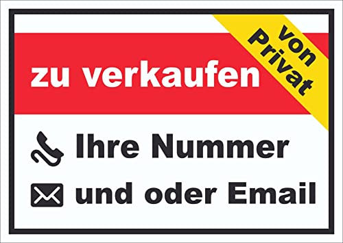 HB-Druck Privat Schild mit Wunschtext A6 (105x148mm)