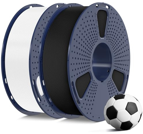 SUNLU Matte PLA Filament 1.75mm, 2kg 3D Drucker Filament Schwarz+Weiß | PLA Filament mit Matter Oberfläche, Neatly Wound Filament, Einfach zu Bedienen, 1KG/Spool