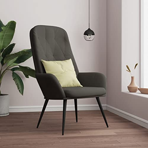 ZEYUAN Relaxsessel, Lesesessel, Fernsehsessel, Armsessel,Relax Sessel, TV Sessel, Einzelsessel, Polstersessel, Seselstuhl Wohnzimmer, Dunkelgrau Samt