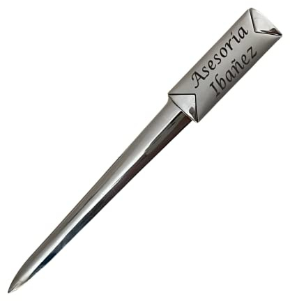 Regalo Grabado – Abrecartas Metal Personalizado | Elegante y Único | Grabado con Nombre o Logo | Ideal para Oficina, Aniversario, Cumpleaños, Día del Padre | Estuche de Presentacion