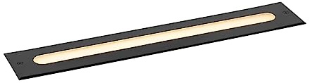 Qazqa led Modern außen Bodenstrahler, Bodeneinbaustrahler für den Garten - Eline - Schwarz, inkl. 20W integrierter LED, 50cm, IP65, Rechteckig