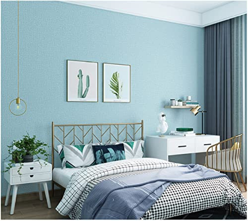 Himmelblau Vliestapete 9,5 m x 0,53 m Einfarbig Tapete Modernes Design Einfarbige Farbe Tapete für Flur Wohnzimmer Schlafzimmer Büro