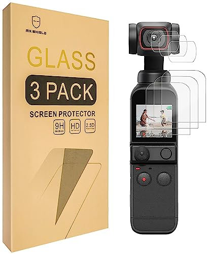Mr.Shield Verre Trempé compatible avec DJI Osmo Pocket 2 Camera [Lens+LCD Screen] [3+3 Pack] [Lot de 3] Film Protecteur d'écran Vitre Protecteur 9H Dureté