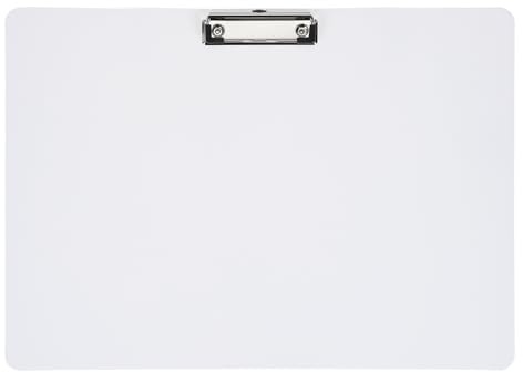 PATIKIL 17 x 12.6 Zoll Klemmbrett Querformat, A3 PP Kunststoff Büro Klemmbretter mit flachem Clip für Bürozeichnung und Skizzieren, Weiß