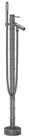 BiaoTeng Badewannenarmatur Freistehend grau 2 Funktionen Messing Mit Handbrause Freistehende Badewanne Mit Armatur Standarmatur Freistehende Badewanne,grau