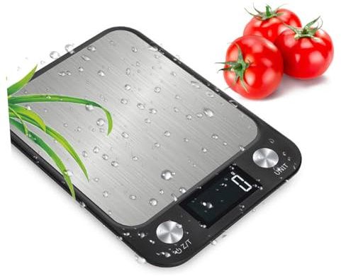 Mikinona 1pezzi Bilancia Da Cucina Digitale Acciaio Inossidabile Con Display Lcd Strumento Di Misurazione Pratico e Leggero Senza Batteria Facile Da Pulire e Utilizzare Accessorio
