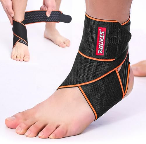 Sunolkie Cavigliera Sportiva per Distorsione - Tutore Caviglia Regolabile - Elastica e TraspiranteFascia Elastica Caviglia Per Danni Ai Legamenti e Tendinite, Uomo Donna Taglia Unica(1)
