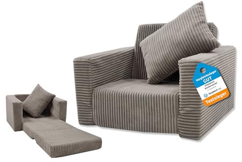 Odolplusz Kindersessel klappbar | Kindersofa Mini-Sessel Kinderstuhl Kuschelsessel | Kindermöbel für Kinderzimmer | (Beige aus Cord)