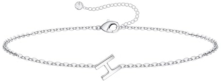TINGN Buchstaben Armband Damen, Silber Armband mit Buchstaben H Armbänder Damen Mädchen Schmuck Silber Armbänder für Teenager Mädchen Geschenk für Frauen Freundin Brautjungfern