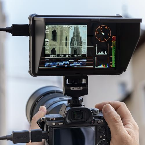 VILTROX SDI Kamera-Feldmonitor DC-X3, 2000 Nits superheller tageslichttauglicher Kameramonitor, 4K Eingang Ausgang Touchscreen Videomonitor HDMI, anamorphes De-Squeeze