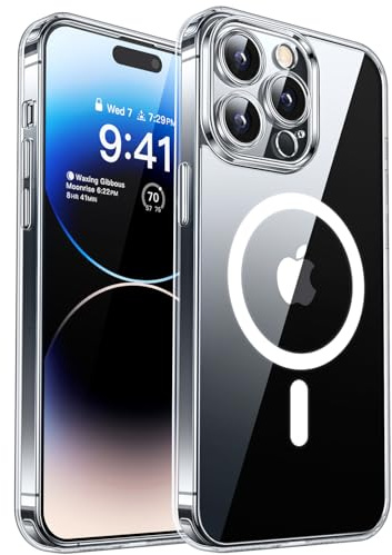 CANSHN für iPhone 14 Pro Max Hülle mit Kameraschutz, Transparent