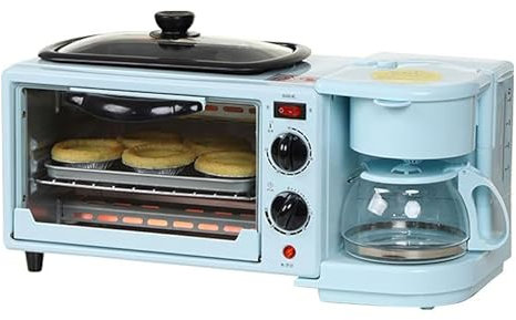Breakfast Station, Includes Coffee Maker, Non-Stick Griddle, And 4-Slice Toaster Oven, Versatile Breakfast Maker For Apartments Kitchenettes